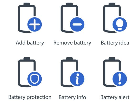 Battery Icon Set 2: Clean Graphics & Versatile Icons for Crafters