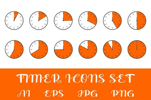 Countdown Timer Icons Set: Graphics & Illustrations for Impact