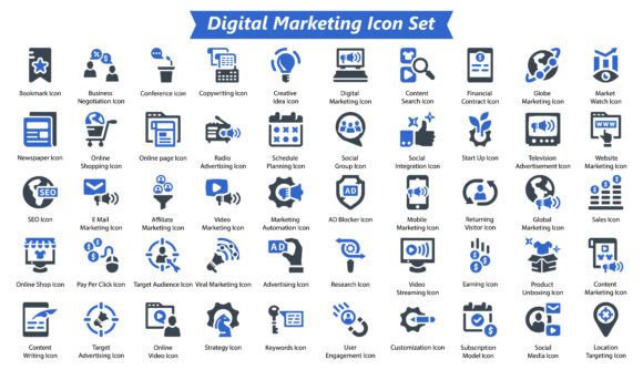 Digital Marketing Icon Set: Premium Graphics & Icons