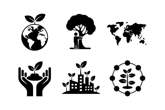 Environment Sustainability Icon Set: Graphics & Icons for Purpose-Driven Publishing