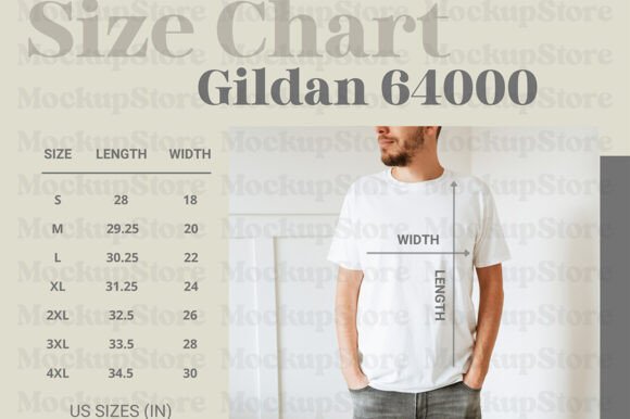 Gildan 64000 Size Chart: Graphics & Product Mockups