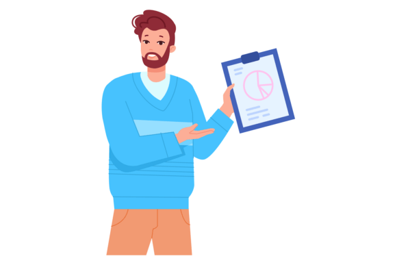 Man Show Business Statistics Infographic: Graphics & Illustrations