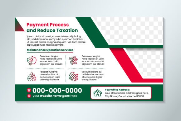 Payment Process Horizontal Banner Graphics