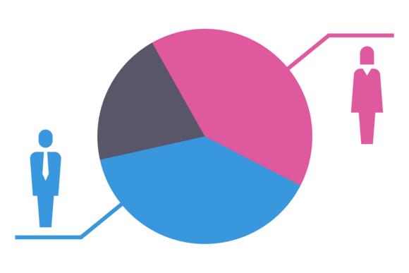 Pie Chart with Gender Distribution Graphics & Illustrations