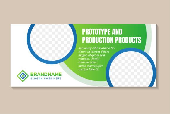 Prototype and Production Horizontal Bann: Graphics for Social Media Templates
