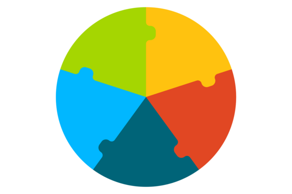 Puzzle Cycle Infographic Element. Step P