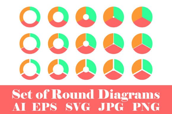 Round Diagrams with 3 Parts: Graphics & Illustrations for Crafters