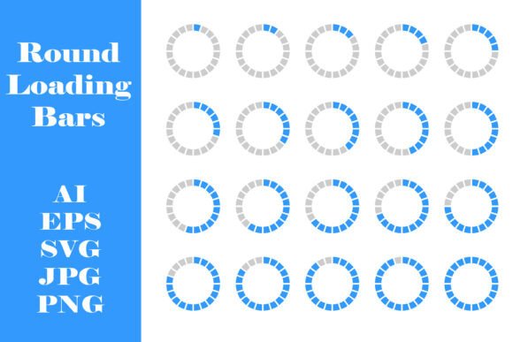 Set of Round Loading Bars: Graphics & Illustrations