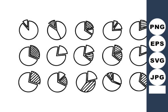 Simple Black and White Pie Chart Graphics & Illustrations