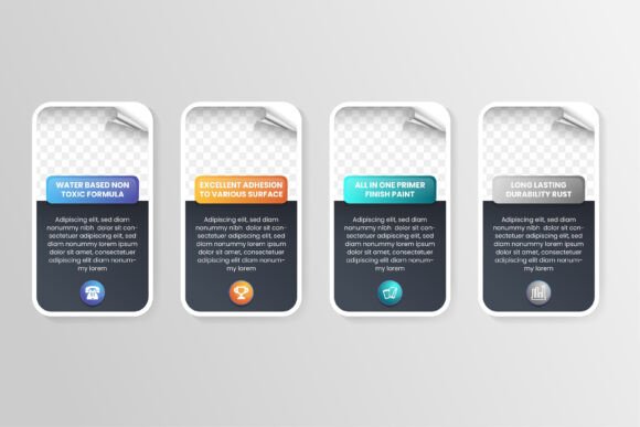 Sticker Infographic Rectangle Vertical Graphics