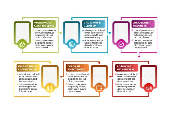 Timeline Infographic Six Photo: Modern Graphics for Editorial Infographics