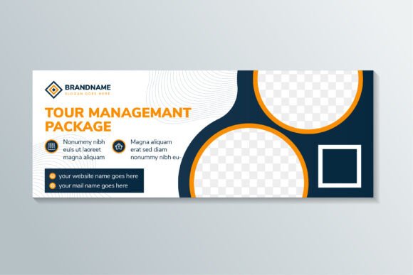 Tour Management Horizontal Banner: Graphics for Social Media Templates